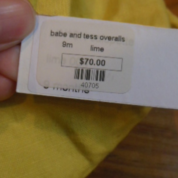 New! BABE & TESS 9M Lemon Linen Overalls Unisex - Picture 6 of 7